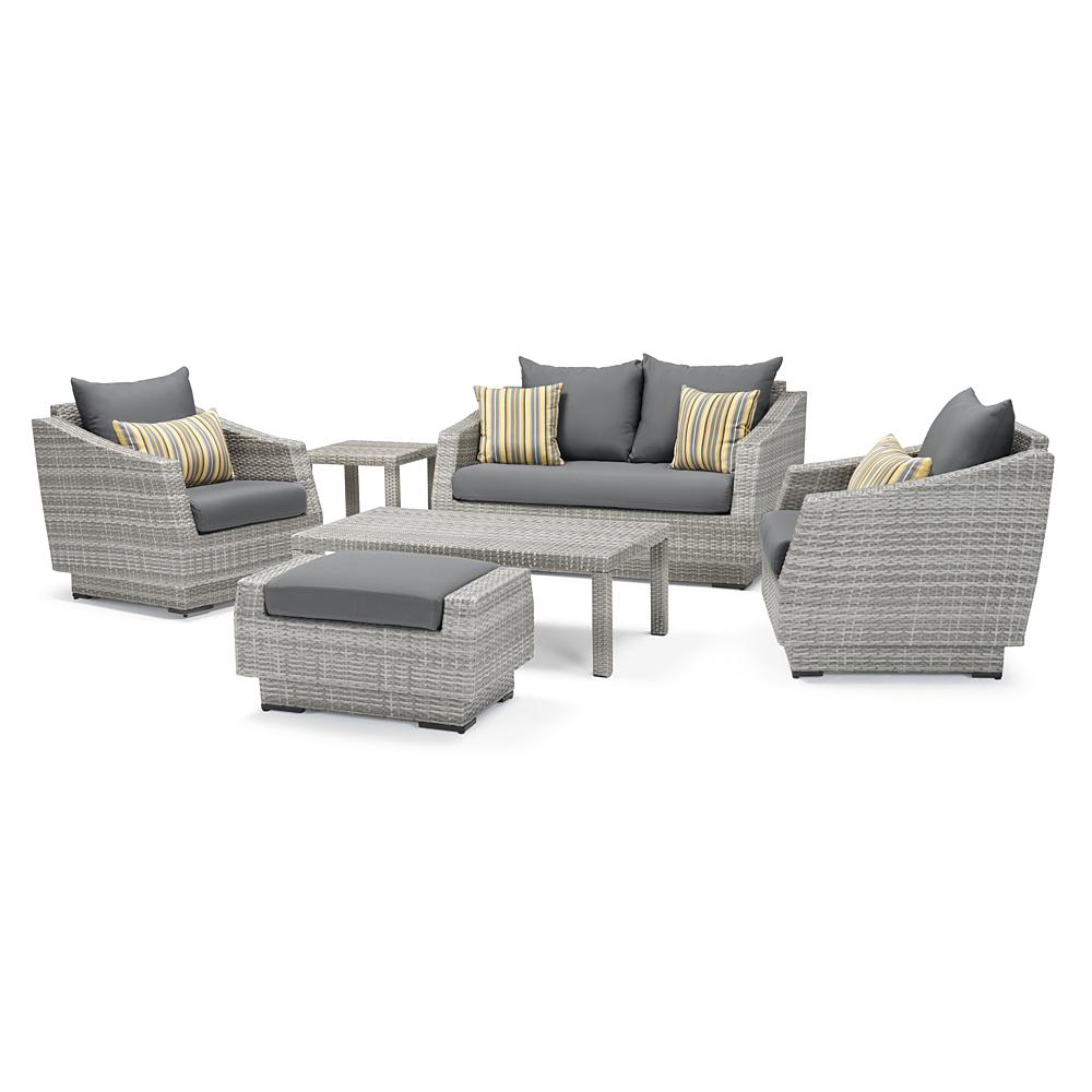 CannesÃ¢Â„Â¢ 6 Piece Love and Club Seating Set - Charcoal Gray