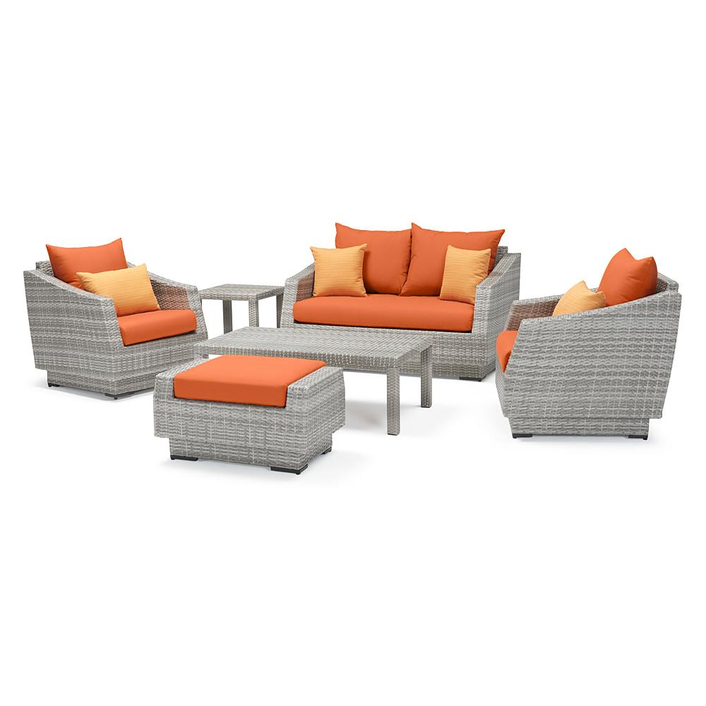 CannesÃ¢Â„Â¢ 6 Piece Love and Club Seating Set - Tikka Orange