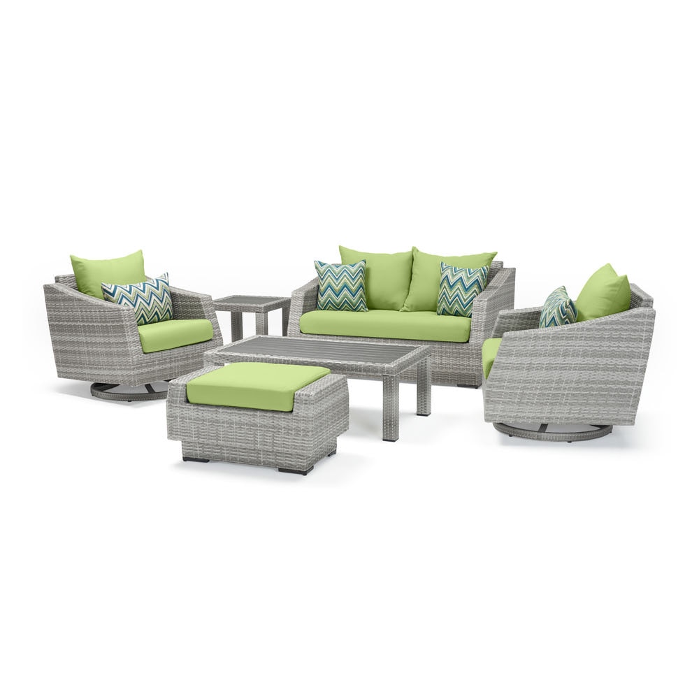 Cannes™ 6 Piece Love & Motion Club Seating Set - Ginkgo Green