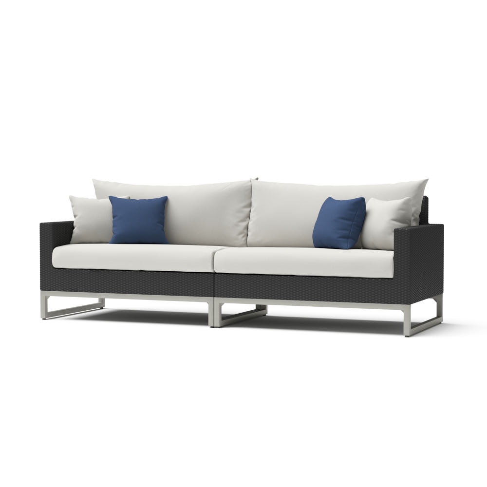 MiloÃ¢Â„Â¢ Espresso 96in Sunbrella Outdoor Sofa - Bliss Ink