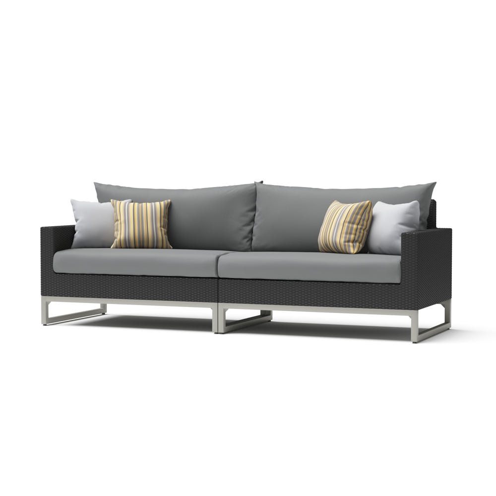 MiloÃ¢Â„Â¢ Espresso 96in Sunbrella Outdoor Sofa - Charcoal Gray