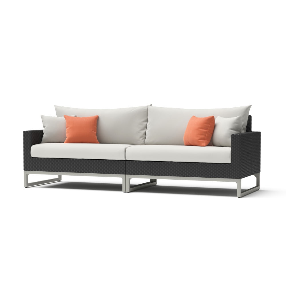 MiloÃ¢Â„Â¢ Espresso 96in Sunbrella Outdoor Sofa - Cast Coral