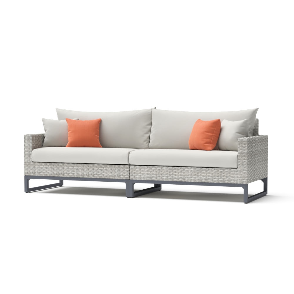 MiloÃ¢Â„Â¢ Gray 96in Sunbrella Outdoor Sofa - Cast Coral