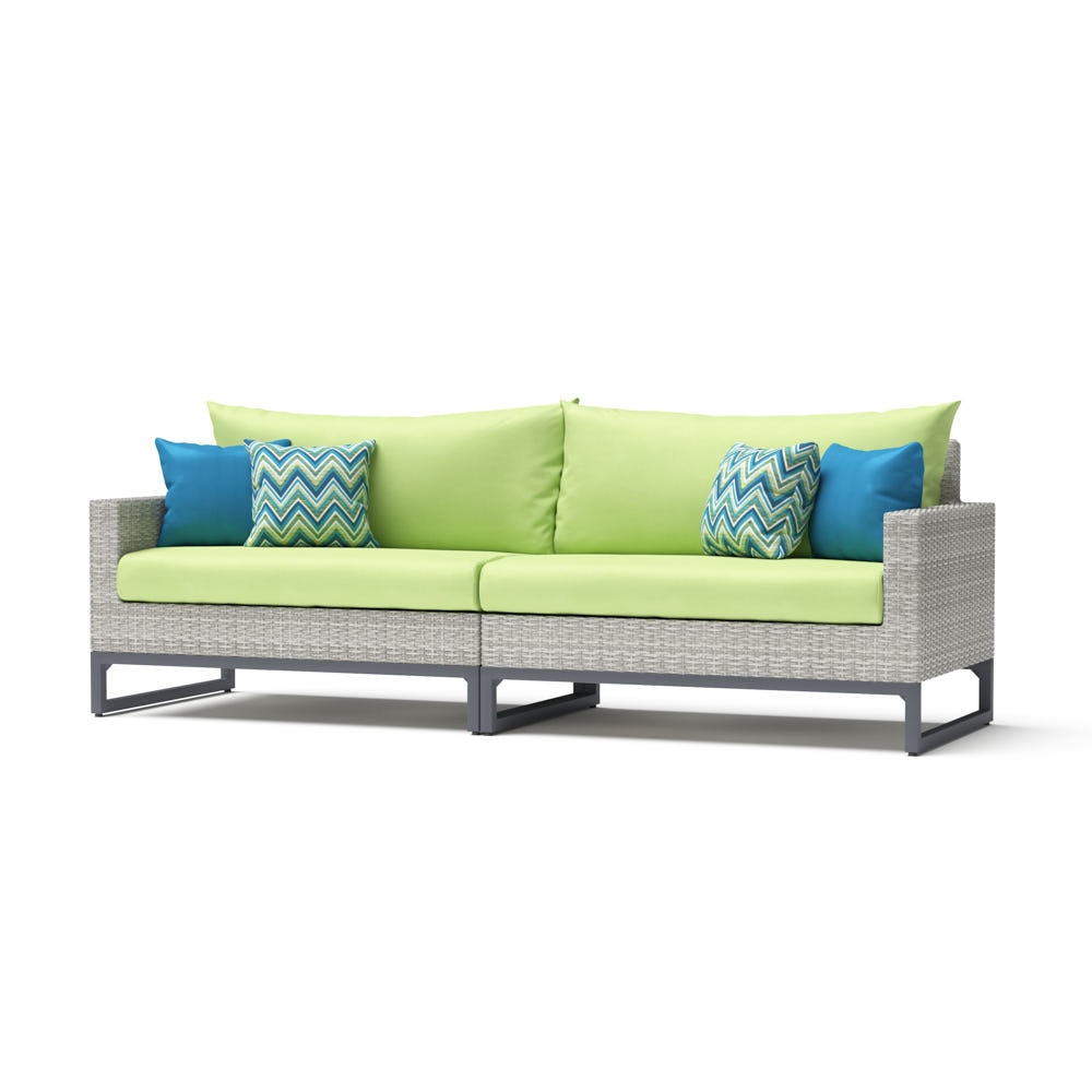 MiloÃ¢Â„Â¢ Gray 96in Sunbrella Outdoor Sofa - Ginkgo Green