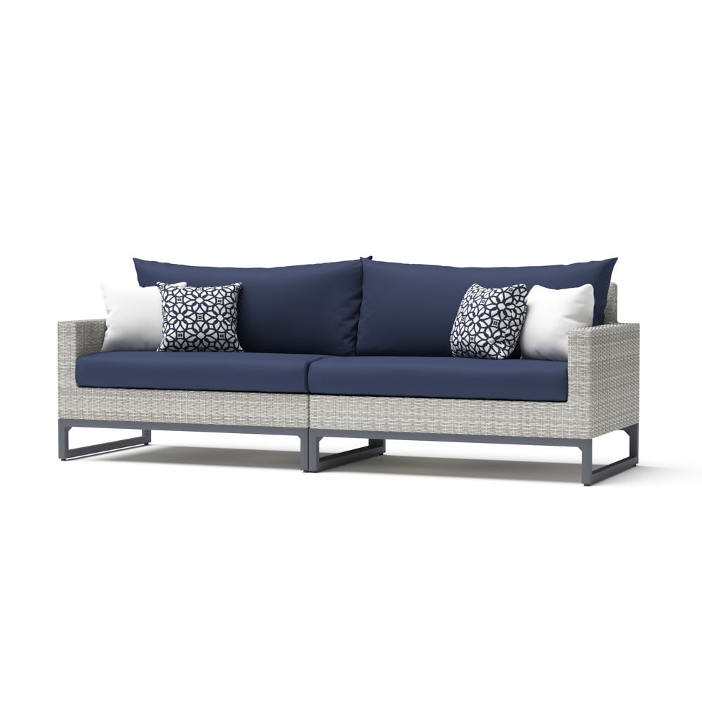 MiloÃ¢Â„Â¢ Gray 96in Sunbrella Outdoor Sofa - Navy Blue