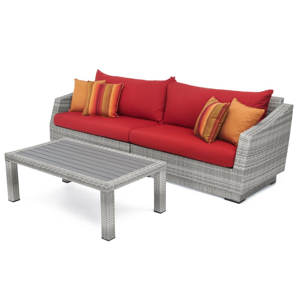 CannesÃ¢Â„Â¢ Sofa & Deluxe Coffee Table - Sunset Red