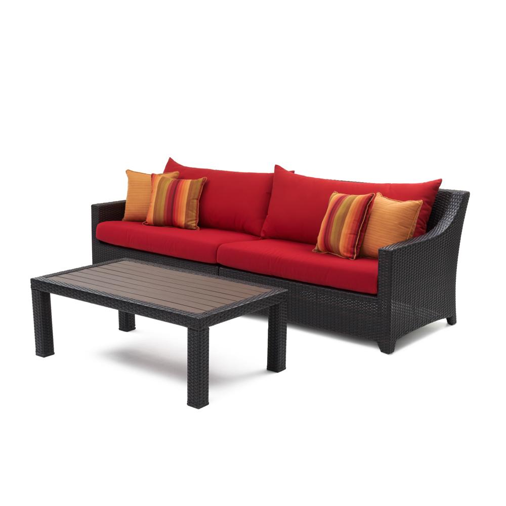 DecoÃ¢Â„Â¢ Sofa & Deluxe Coffee Table - Sunset Red