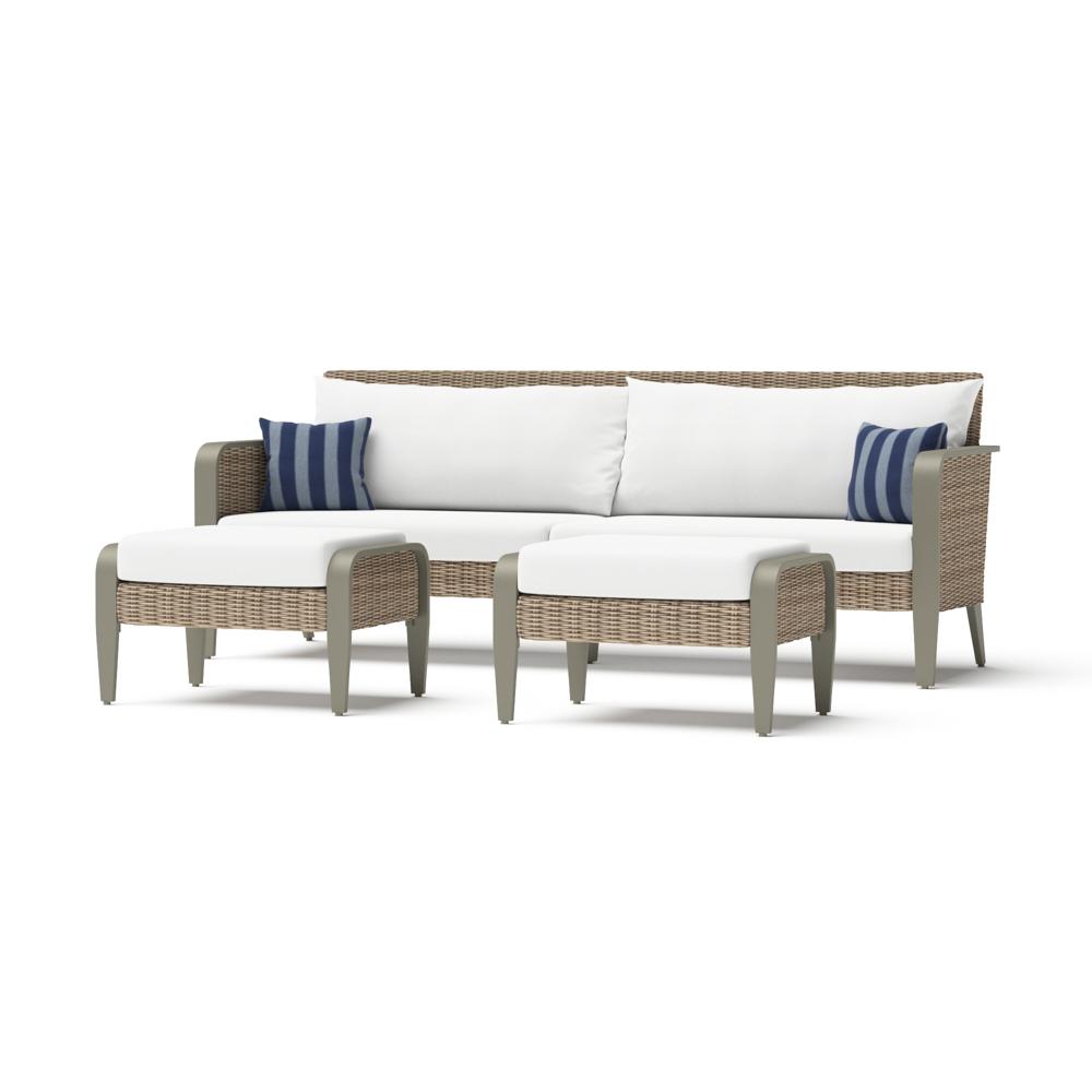 GrantinaÃ¢Â„Â¢ 88in SunbrellaÃ‚Â® Outdoor Sofa & Ottomans - Centered Ink