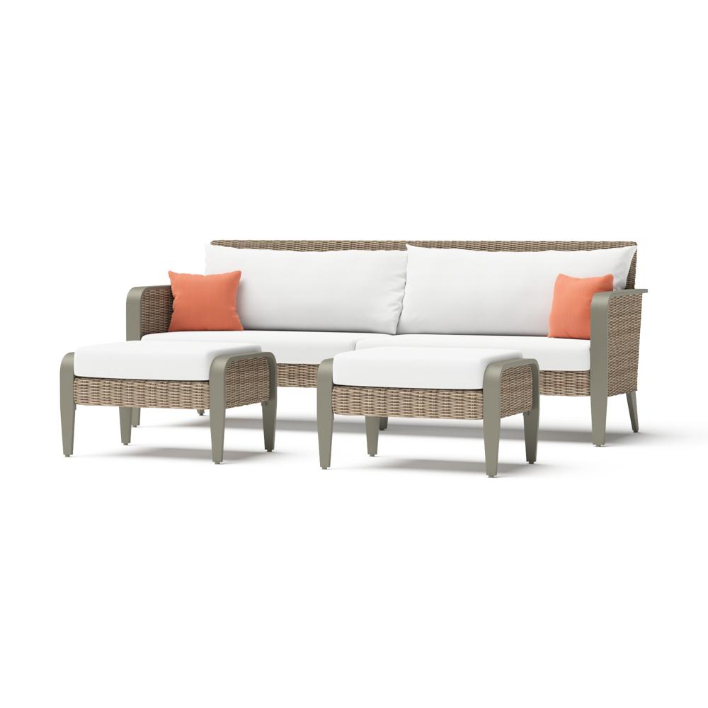 GrantinaÃ¢Â„Â¢ 88in SunbrellaÃ‚Â® Outdoor Sofa & Ottomans - Cast Coral