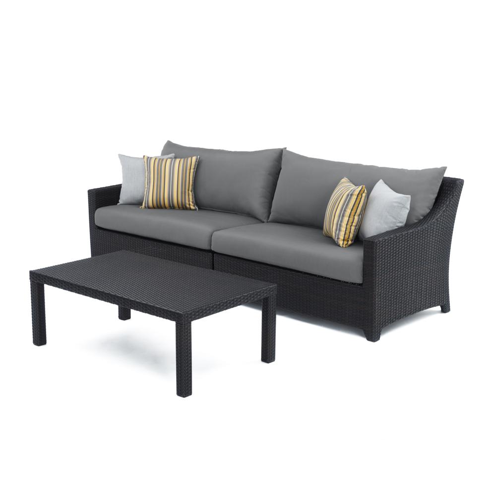 DecoÃ¢Â„Â¢ SunbrellaÃ‚Â® Outdoor Sofa & Coffee Table - Charcoal Gray