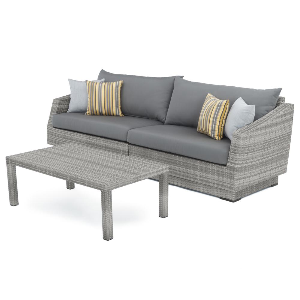 CannesÃ¢Â„Â¢ SunbrellaÃ‚Â® Outdoor Sofa & Coffee Table - Charcoal Gray