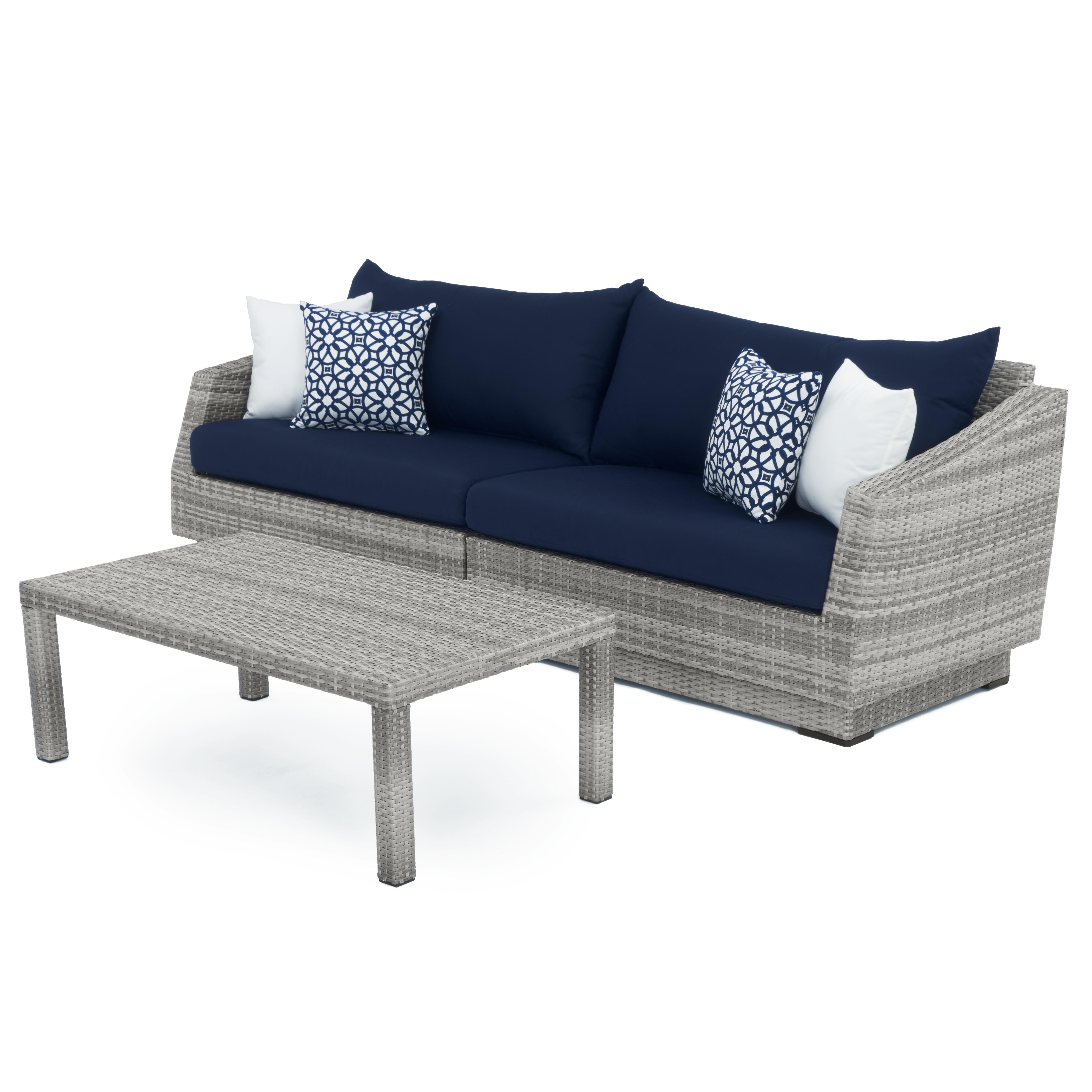 CannesÃ¢Â„Â¢ SunbrellaÃ‚Â® Outdoor Sofa & Coffee Table - Navy Blue