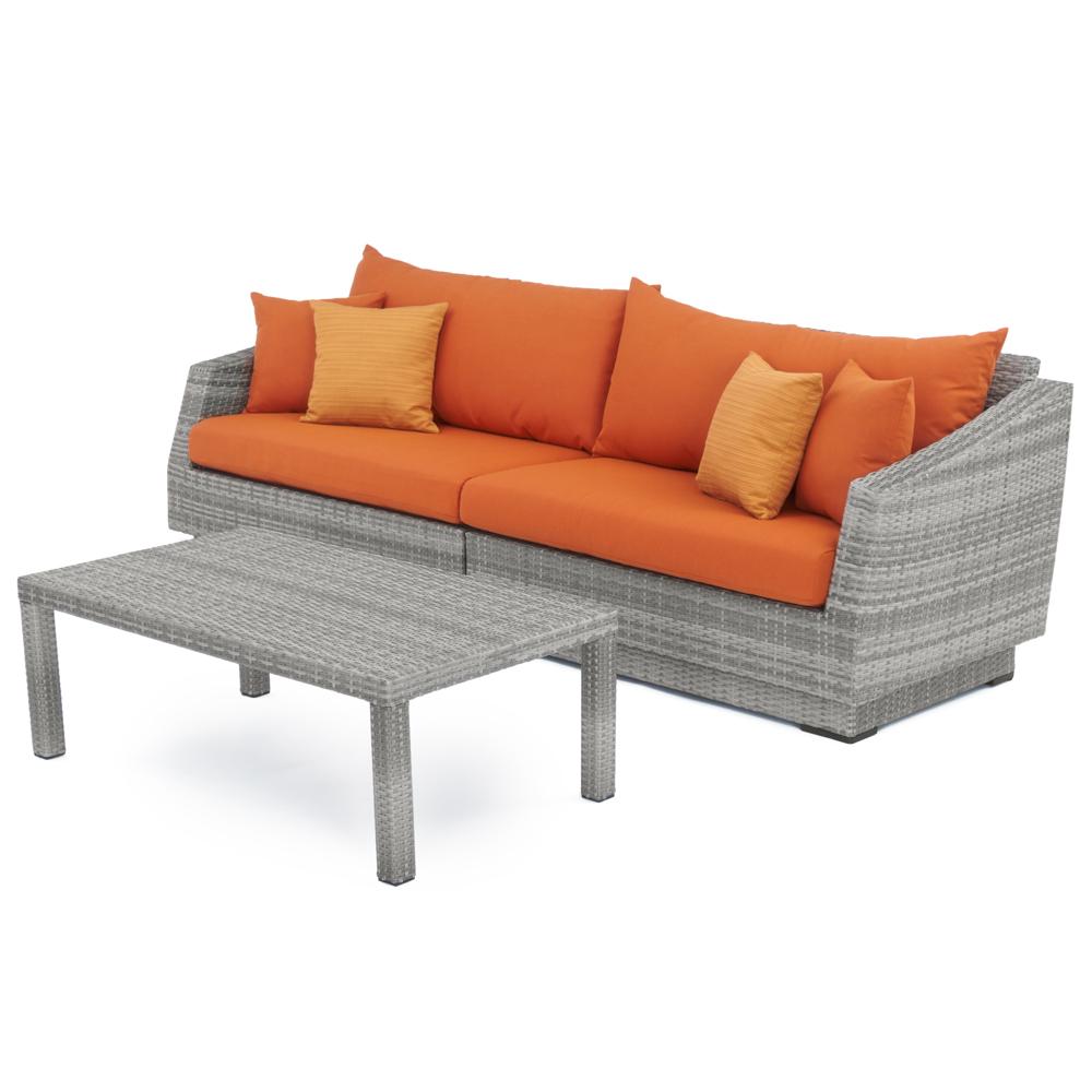 CannesÃ¢Â„Â¢ SunbrellaÃ‚Â® Outdoor Sofa & Coffee Table - Tikka Orange