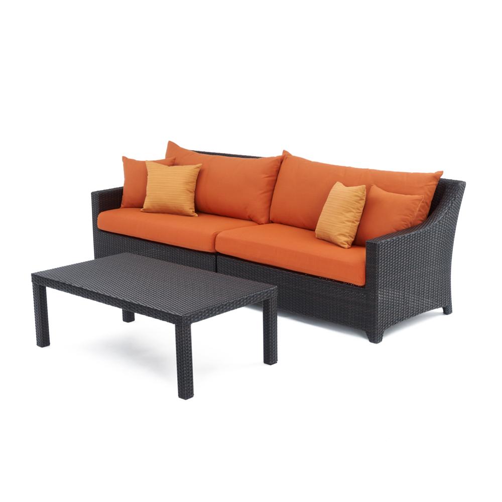 DecoÃ¢Â„Â¢ SunbrellaÃ‚Â® Outdoor Sofa & Coffee Table - Tikka Orange