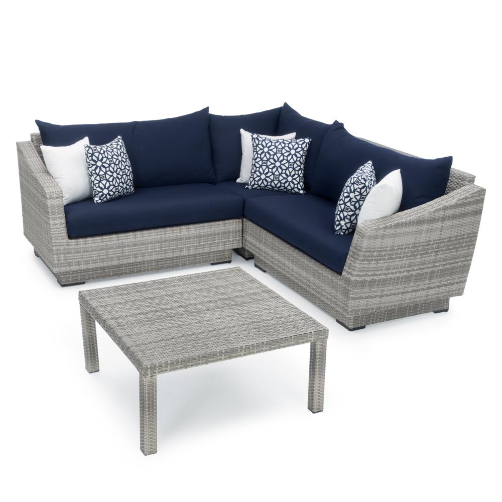 CannesÃ¢Â„Â¢ 4 Piece SunbrellaÃ‚Â® Outdoor Sectional & Table - Navy Blue