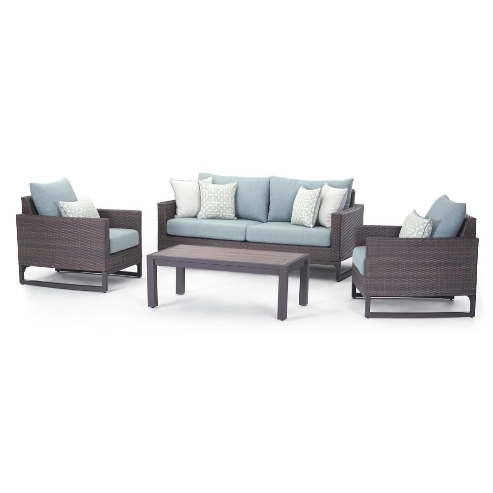 MileaÃ¢Â„Â¢ 4 Piece SunbrellaÃ‚Â® Outdoor Seating Set - Mist Blue