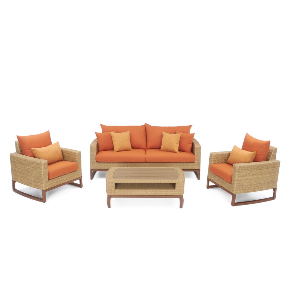 MiliÃ¢Â„Â¢ 4 Piece SunbrellaÃ‚Â® Outdoor Seating Set - Tikka Orange