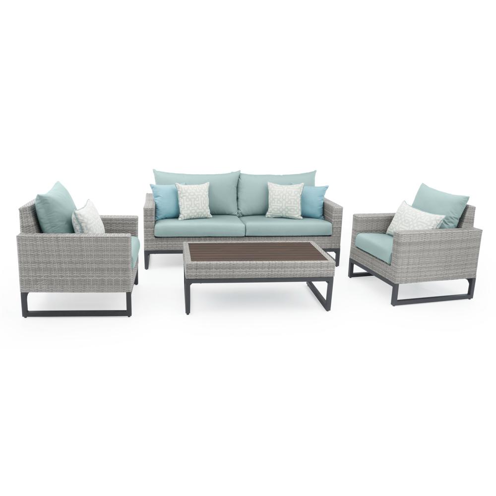 MiloÃ¢Â„Â¢ Gray 4 Piece SunbrellaÃ‚Â® Outdoor Seating Set - Spa Blue