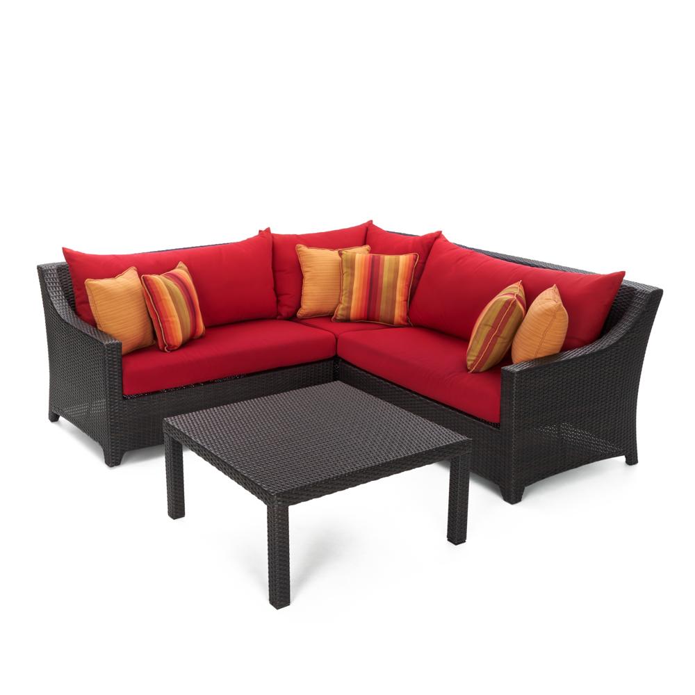 DecoÃ¢Â„Â¢ 4 Piece SunbrellaÃ‚Â® Outdoor Sectional & Table - Sunset Red