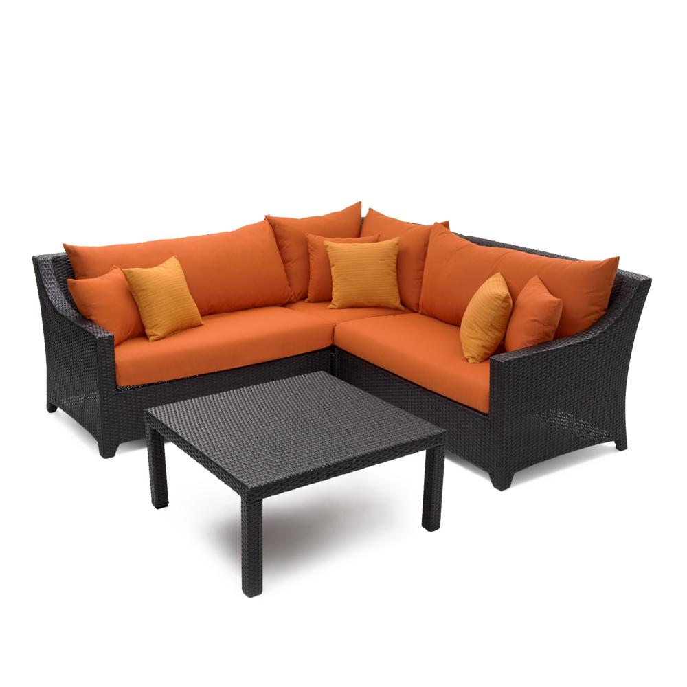 DecoÃ¢Â„Â¢ 4 Piece SunbrellaÃ‚Â® Outdoor Sectional & Table - Tikka Orange