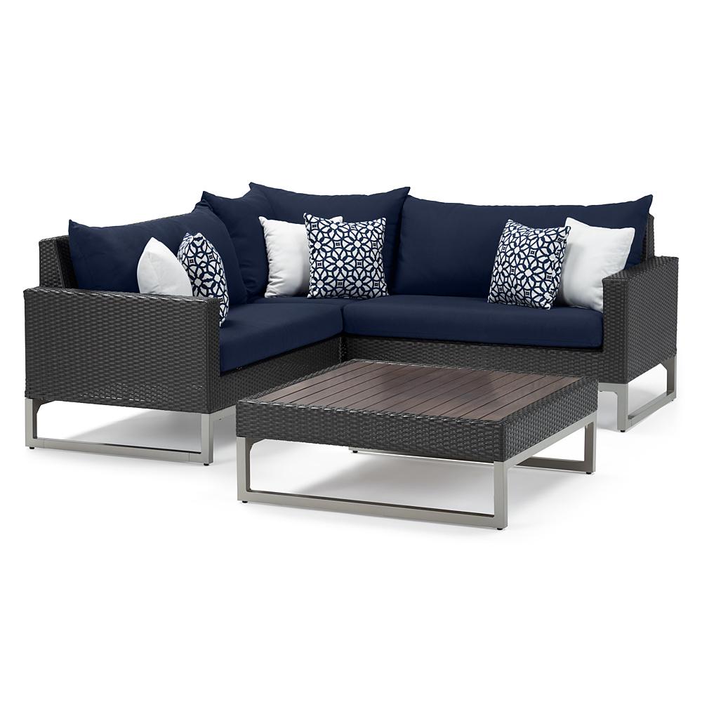 Milo™ Espresso 4 Piece Sectional - Navy Blue