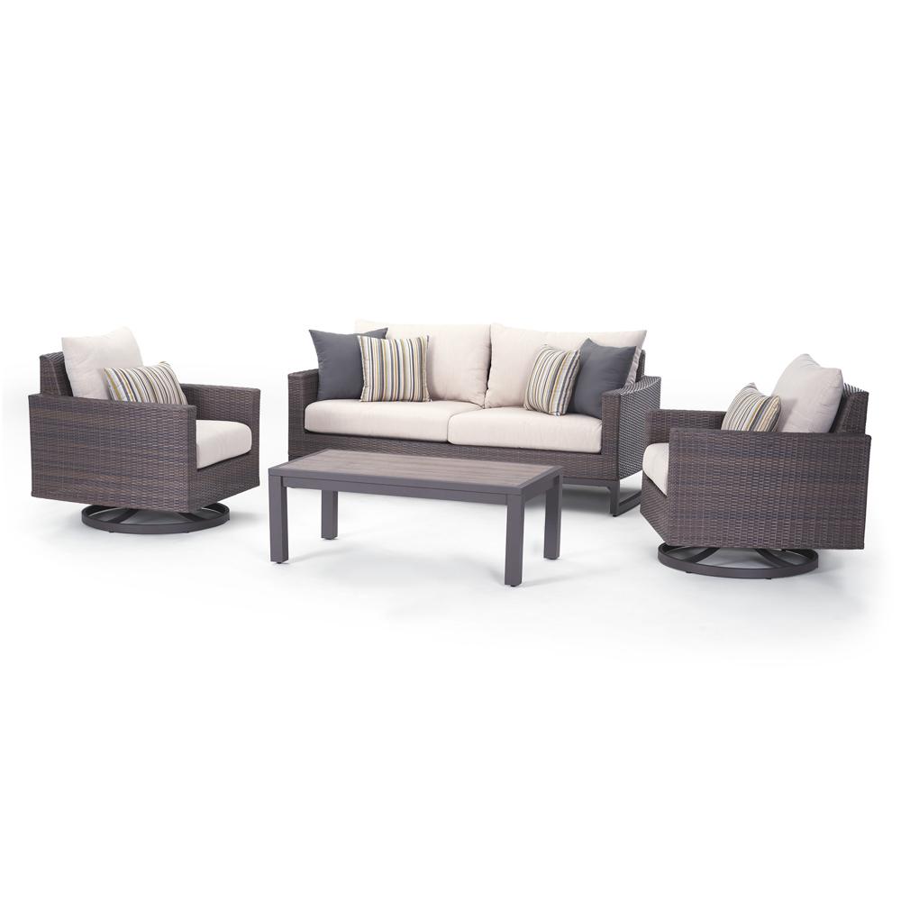 MileaÃ¢Â„Â¢ 4 Piece SunbrellaÃ‚Â® Outdoor Motion Seating Set - Natural Beige