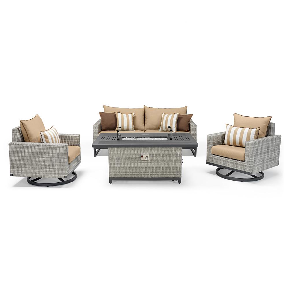 Milo™ Gray 4 Piece Motion Fire Set - Maxim Beige