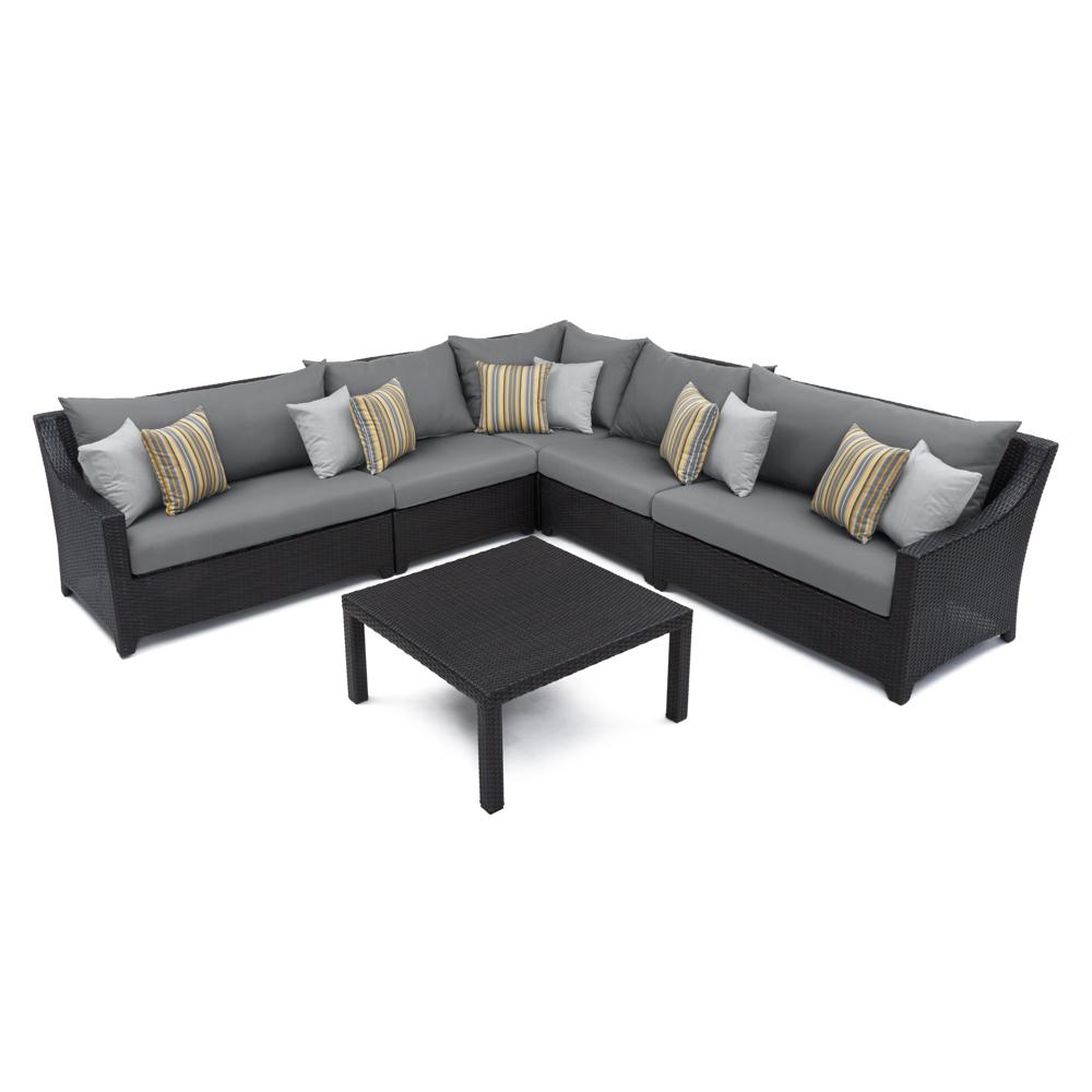 DecoÃ¢Â„Â¢ 6 Piece SunbrellaÃ‚Â® Outdoor Sectional & Table Set - Charcoal Gray