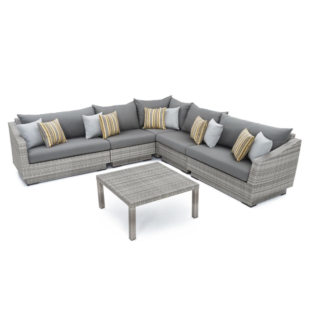 CannesÃ¢Â„Â¢ 6 Piece SunbrellaÃ‚Â® Outdoor Sectional & Table - Charcoal Gray