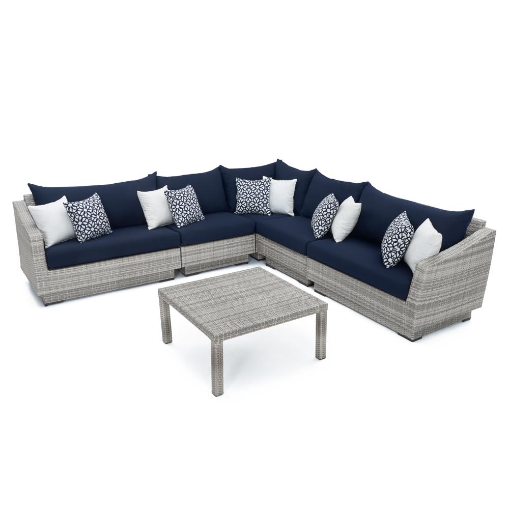 CannesÃ¢Â„Â¢ 6 Piece SunbrellaÃ‚Â® Outdoor Sectional & Table - Navy Blue