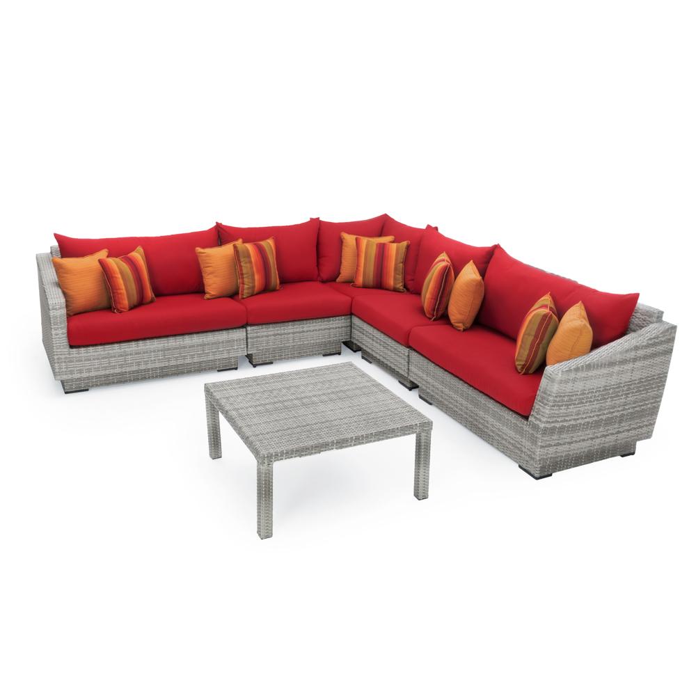 CannesÃ¢Â„Â¢ 6 Piece SunbrellaÃ‚Â® Outdoor Sectional & Table - Sunset Red