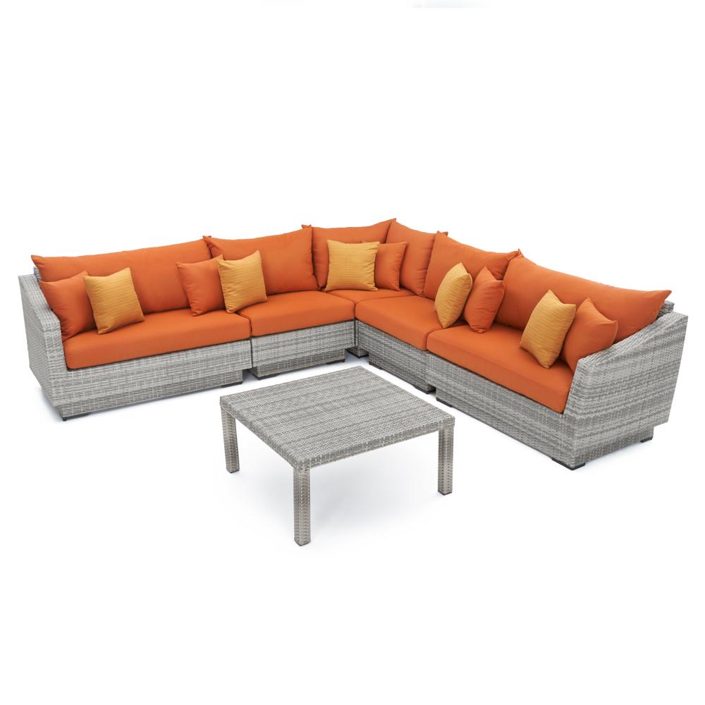 CannesÃ¢Â„Â¢ 6 Piece Sectional & Table - Tikka Orange