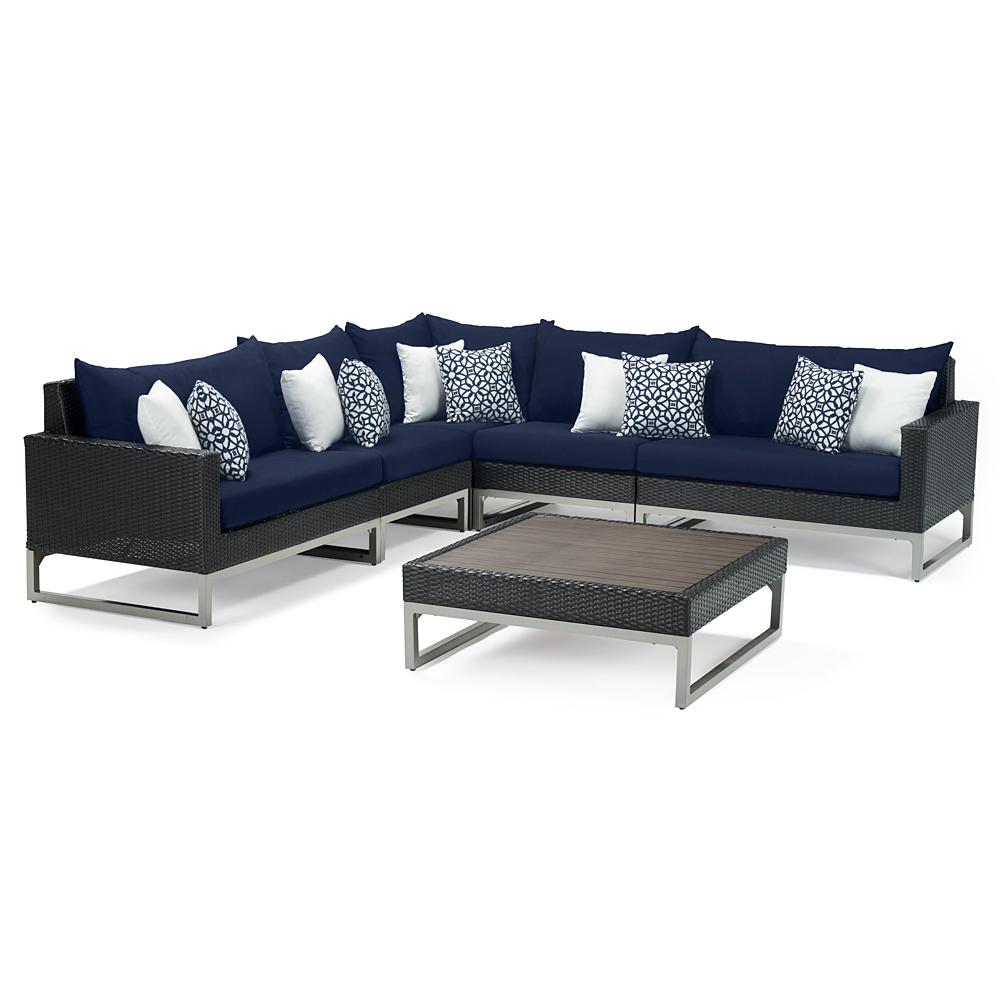 Milo™ Espresso 6 Piece Sectional - Navy Blue