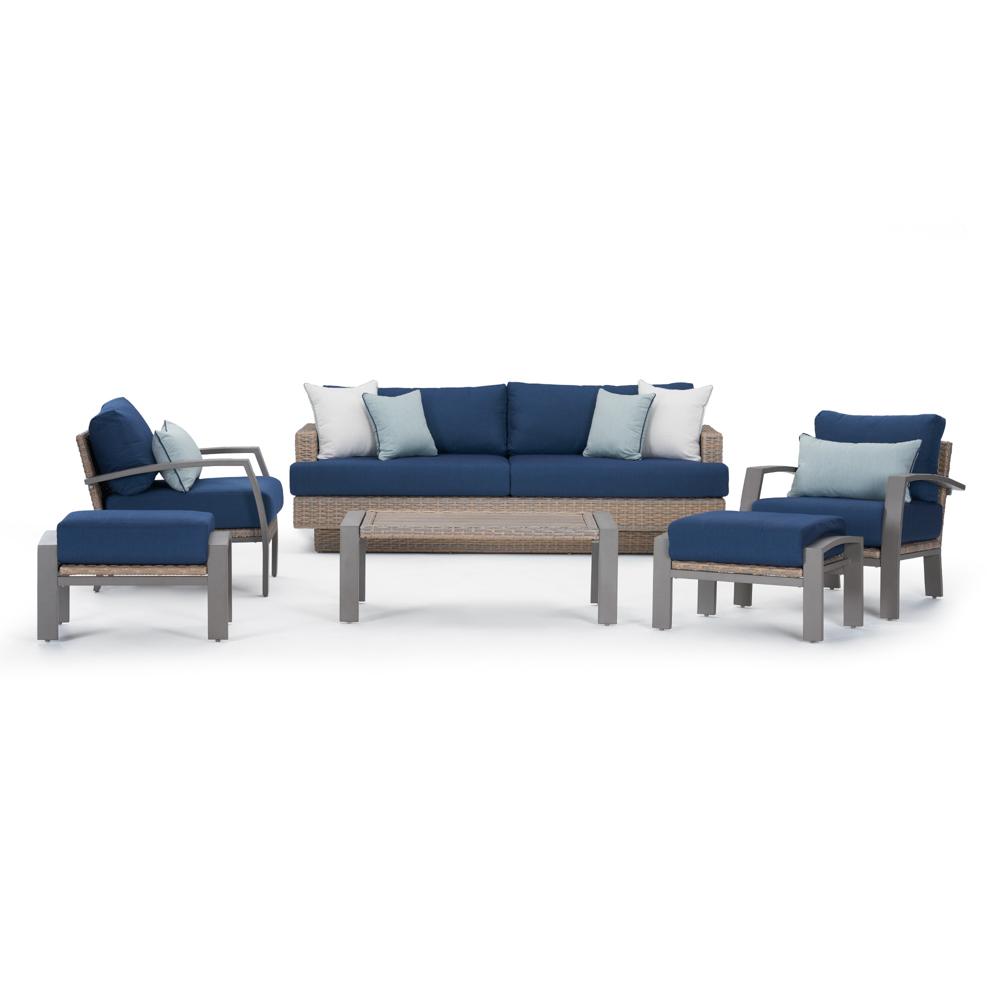 PortofinoÃ‚Â® Repose 6 Piece SunbrellaÃ‚Â® Outdoor Seating Set - Laguna Blue