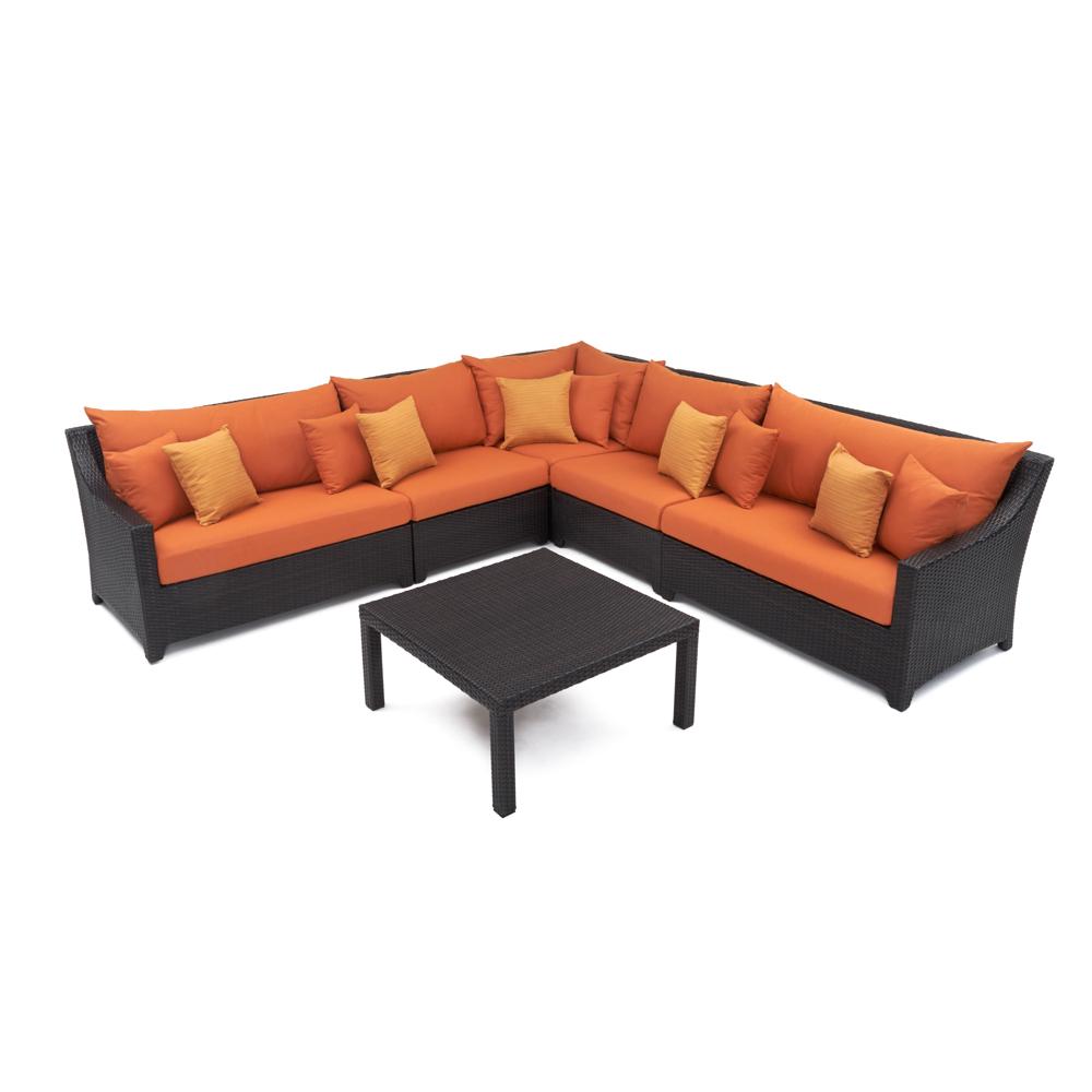 DecoÃ¢Â„Â¢ 6 Piece SunbrellaÃ‚Â® Outdoor Sectional & Table Set - Tikka Orange