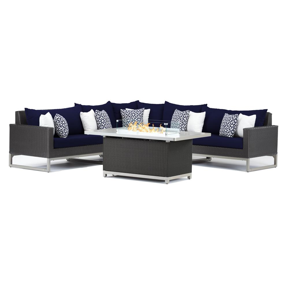 Milo™ Espresso 6 Piece Fire Sectional - Navy Blue