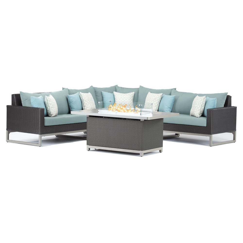 Milo™ Espresso 6 Piece Fire Sectional - Spa Blue