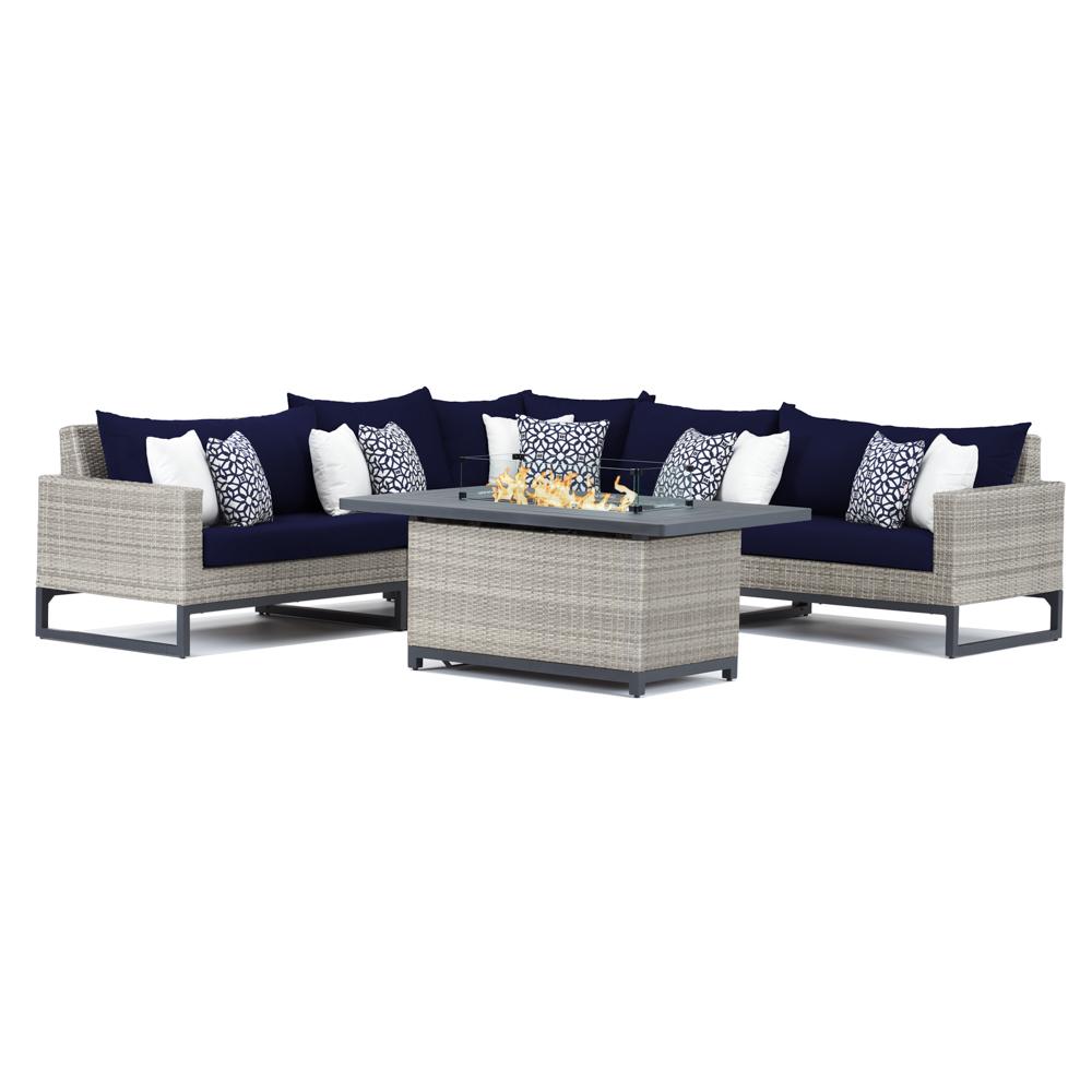 MiloÃ¢Â„Â¢ Gray 6 Piece Fire Sectional - Navy Blue