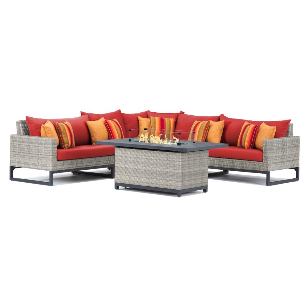 MiloÃ¢Â„Â¢ Gray 6 Piece Fire Sectional - Sunset Red