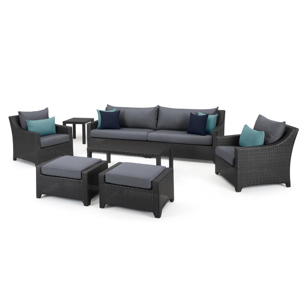 DecoÃ¢Â„Â¢ 8 Piece Polyester Outdoor Sofa & Club Chair Set - Gray