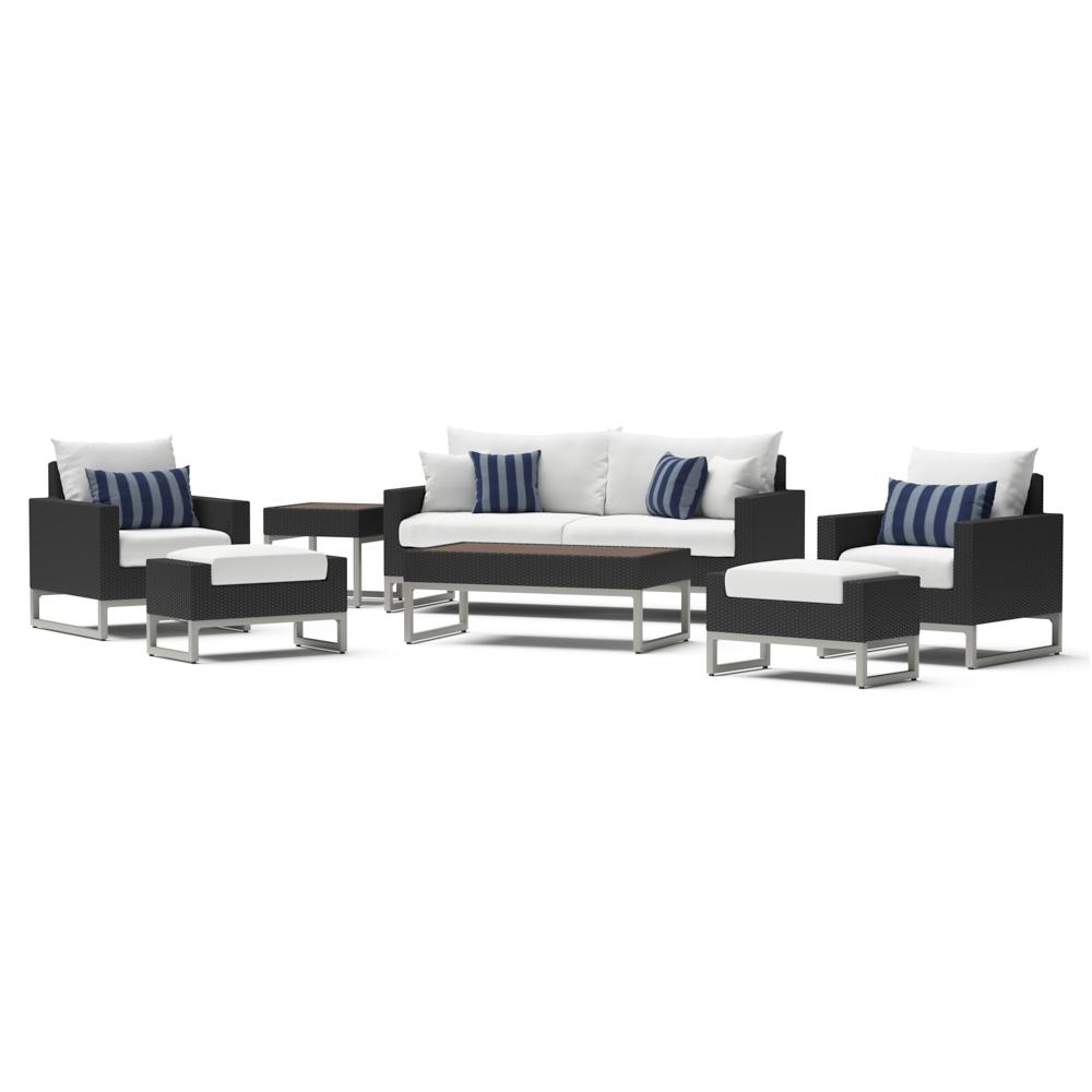 MiloÃ¢Â„Â¢ Espresso 7 Piece SunbrellaÃ‚Â® Outdoor Deep Seating Set - Centered Ink