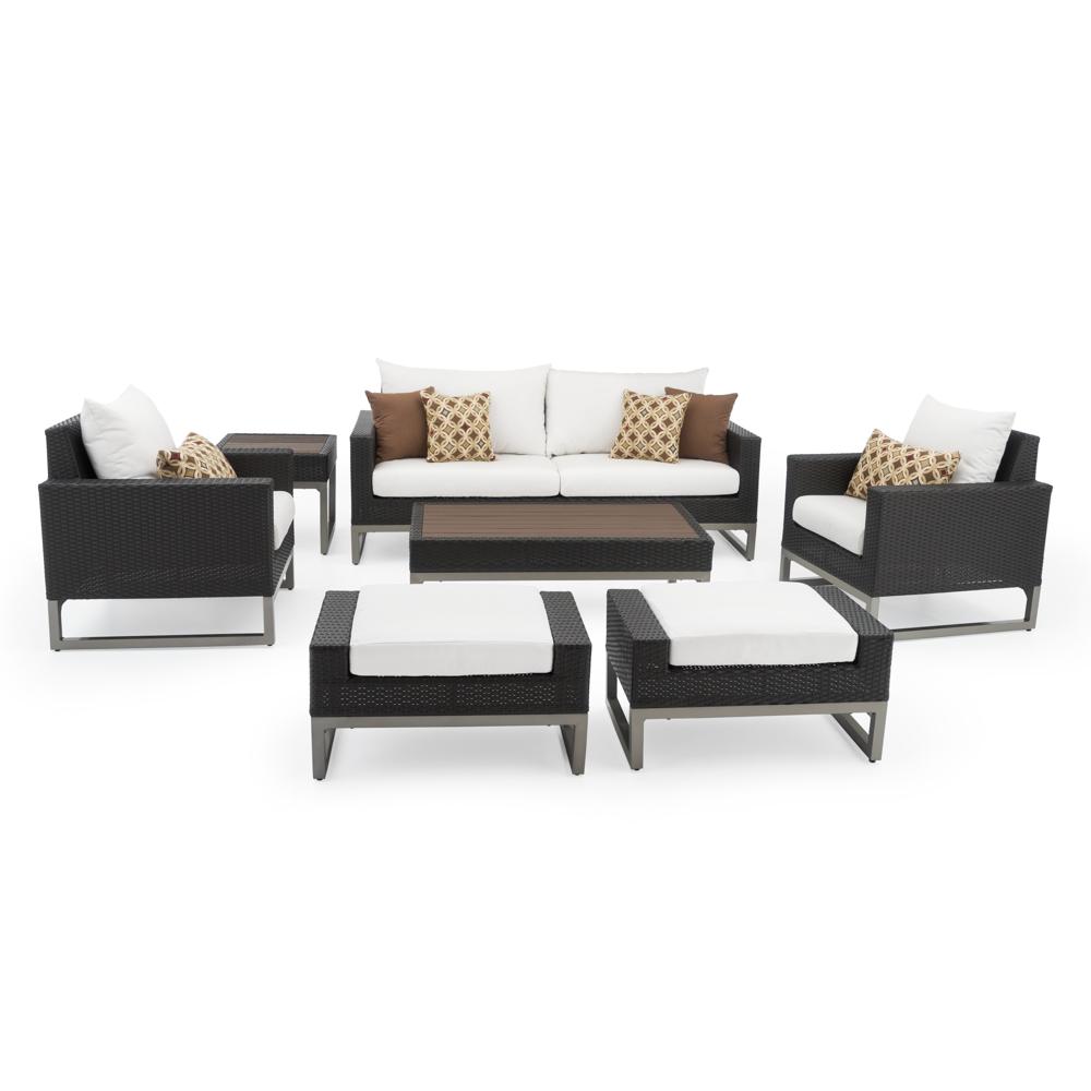 MiloÃ¢Â„Â¢ Espresso 7 Piece Deep Seating Set - Moroccan Cream