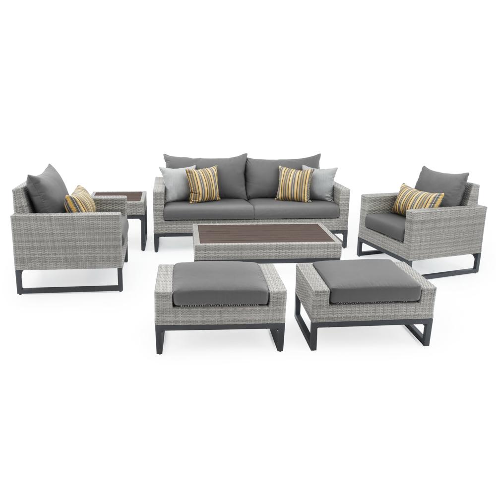 MiloÃ¢Â„Â¢ Gray 7 Piece SunbrellaÃ‚Â® Outdoor Deep Seating Set - Charcoal Gray