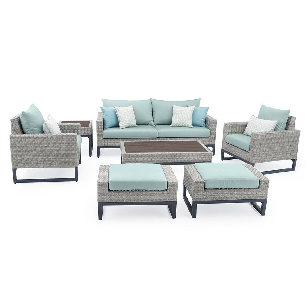 MiloÃ¢Â„Â¢ Gray 7 Piece Deep Seating Set - Spa Blue