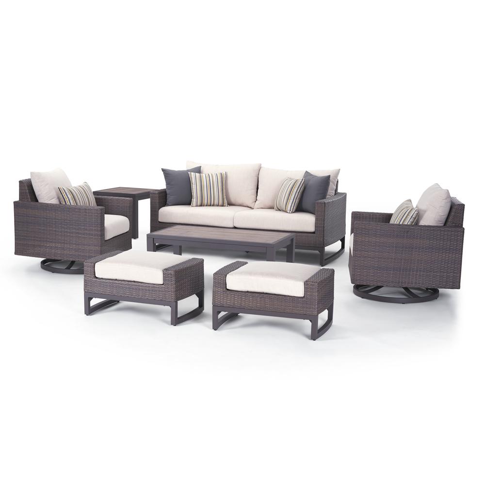 MileaÃ¢Â„Â¢ 7 Piece SunbrellaÃ‚Â® Outdoor Motion Seating Set - Natural Beige