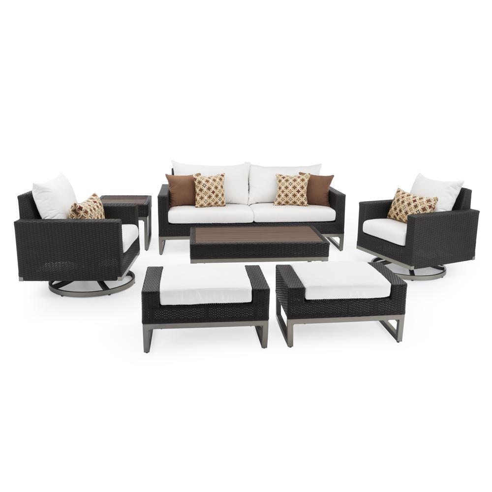 MiloÃ¢Â„Â¢ Espresso 7 Piece Motion Deep Seating Set - Moroccan Cream