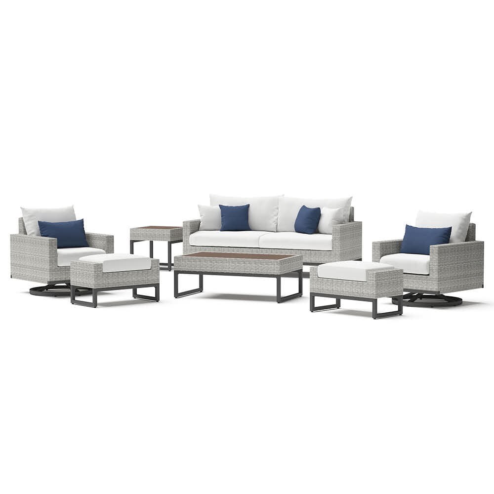 Milo™ Gray 7 Piece Motion Deep Seating Set - Bliss Ink