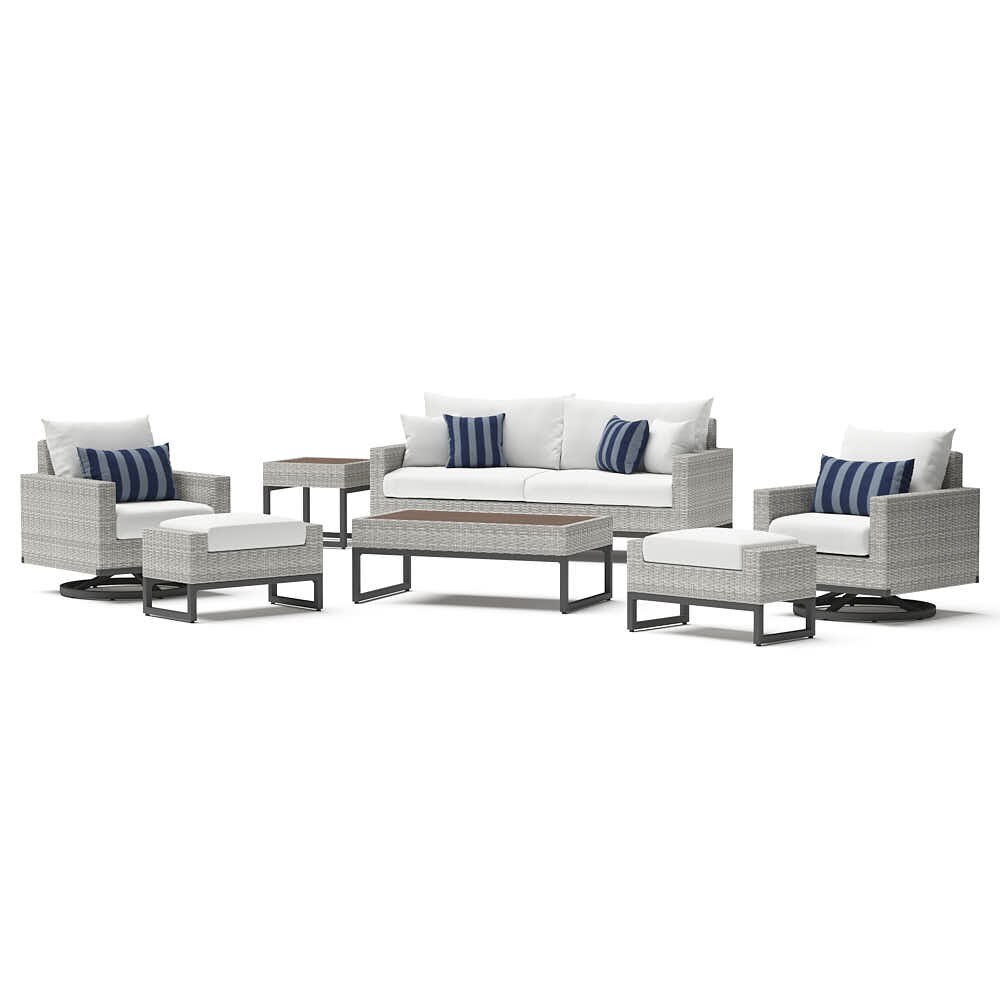 Milo™ Gray 7 Piece Motion Deep Seating Set - Centered Ink