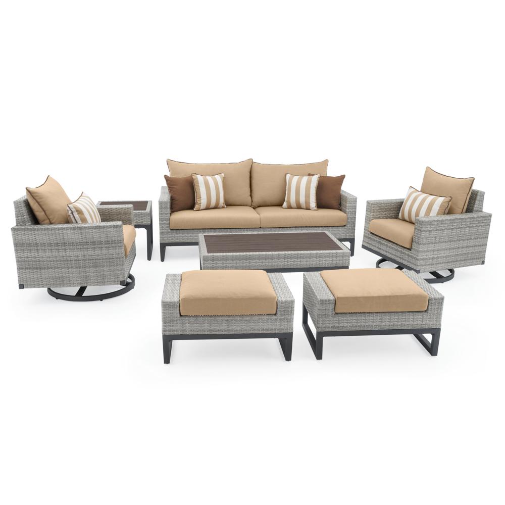 Milo™ Gray 7 Piece Motion Deep Seating Set - Maxim Beige