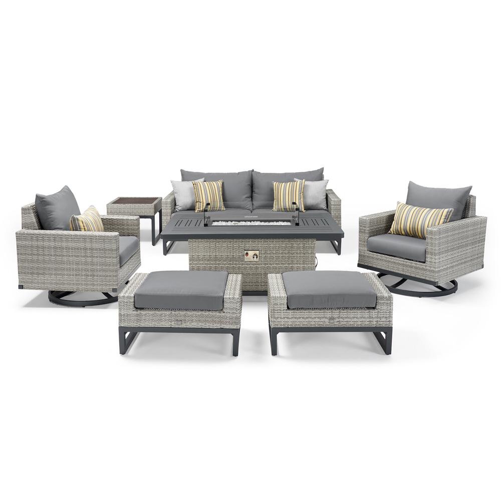 Milo™ Gray 7 Piece Motion Fire Set - Charcoal Gray